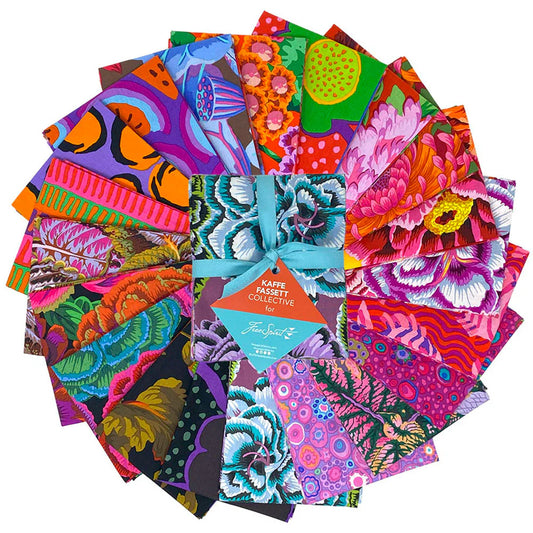 August 2025 Hot Fat Quarter Bundle 18"x21" Kaffe Fassett Collective Free Spirit Cotton Fabric FS-FB4FQGP.AUG25HOT