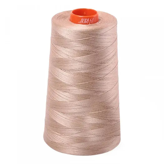 Beige Aurifil Longarm Cotton Quilting Thread 50 weight 6452 Yards Cone