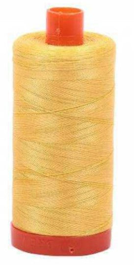 Pale Yellow Aurifil Cotton Quilting Thread 50 wt. 1300m 1422y Spool