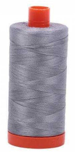 Grey Aurifil Cotton Quilting Thread 50 wt. 1300m 1422y Spool