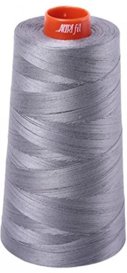 Grey Aurifil Longarm Cotton Quilting Thread 50 weight 6452 Yards Cone