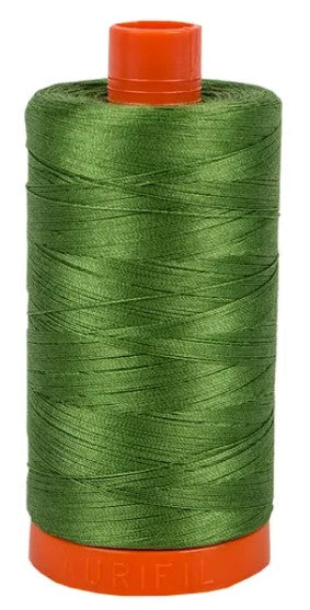 Dark Grass Green Aurifil Cotton Quilting Thread 50 wt. 1300m 1422y Spool