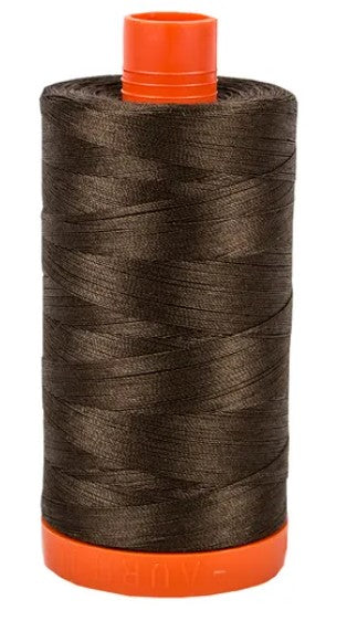 Dark Brown Aurifil Cotton Quilting Thread 50 wt. 1300m 1422y Spool