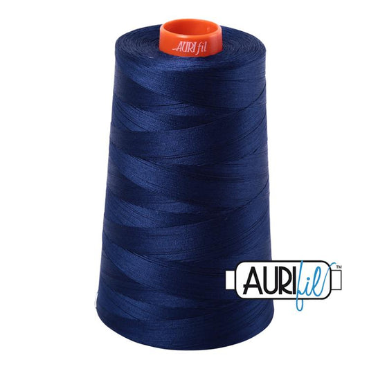 Navy (Dark) Aurifil Longarm Cotton Quilting Thread 50wt 6452 yds Cone