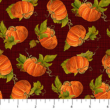 Autumn Afternoon Tossed Pumpkins Brown Multi Lynnea Washburn Northcott Cotton Fabric