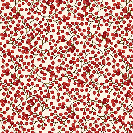 Autumn Flourish Red Berries Cream Art Loft for Studio E Cotton Fabric