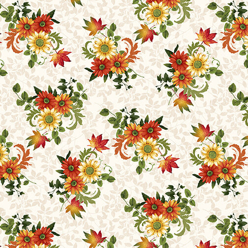 Autumn Flourish Small Flowers Cream Art Loft Studio E Cotton Fabric