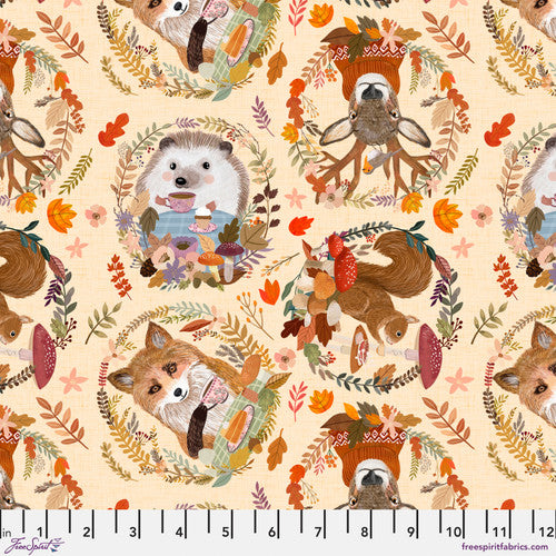 Autumn Friends Autumn Wreaths Cream Mia Charro Free Spirit Cotton Fabrics