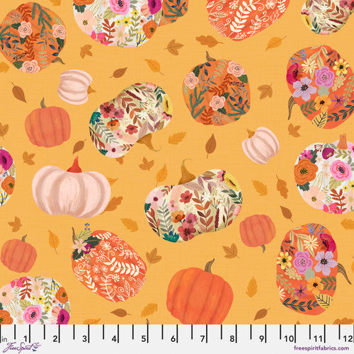 Autumn Friends Pumpkin Paradise Orange Mia Charro Free Spirit Cotton Fabrics