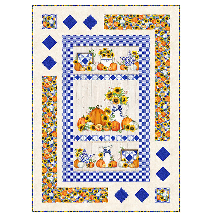 Autumn Gathering Diamond Square The Hangout Panels Pattern 50"X70" Jennifer Nilsson Northcott