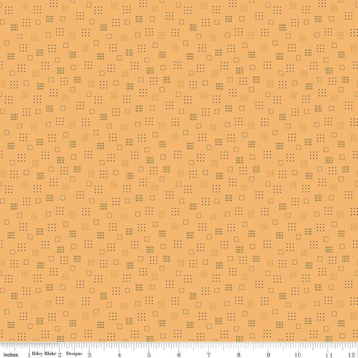 Autumn Geo Dots Squares Marigold Yellow-Orange Lori Holt Riley Blake Cotton Fabric