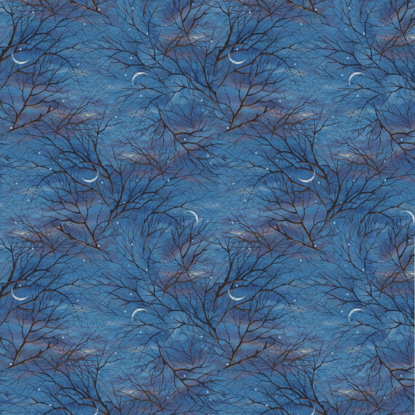 Autumn Retreat Allover Branches Blue Abraham Hunter P&B Textiles Cotton Fabric