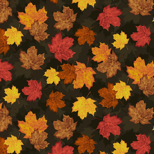 Autumn Toss Leaves Fall Nature Timeless Treasures Cotton Fabric