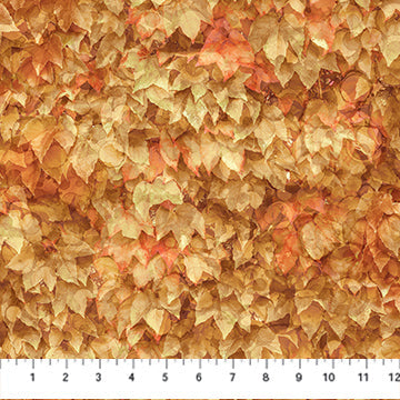 Autumn Breeze Layered Leaves Light Rust Deborah Edwards and Melanie Samra Cotton Fabric  NC-DP28059-37