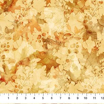 Autumn Breeze Leaf Texture Ochre Deborah Edwards and Melanie Samra Cotton Fabric NC-DP28058-52