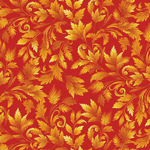 Autumn Cats Autumn Leaf Spray Orange Peggy Collins Benartex Cotton Fabric BE-16769-39