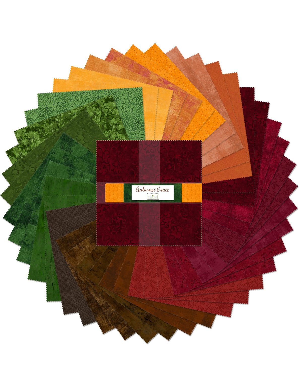 Autumn Grace 10" Karat Gems 42 per pack Wilmington Prints Cotton Fabric WP-512-148-512