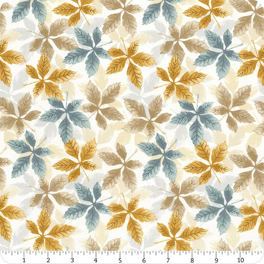 Autumn Vibes Leaf Toss Multi Running Wild Art Studio Blank Quilting Cotton Fabric BQ-4074-42