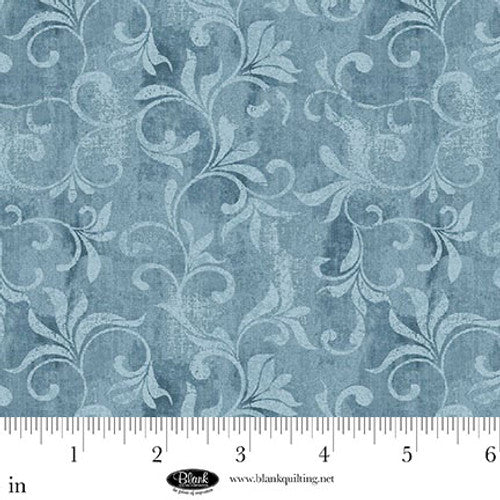 Autumn Vibes Scroll Allover Blue Running Wild Art Studio Blank Quilting Cotton Fabric BQ-4076-11