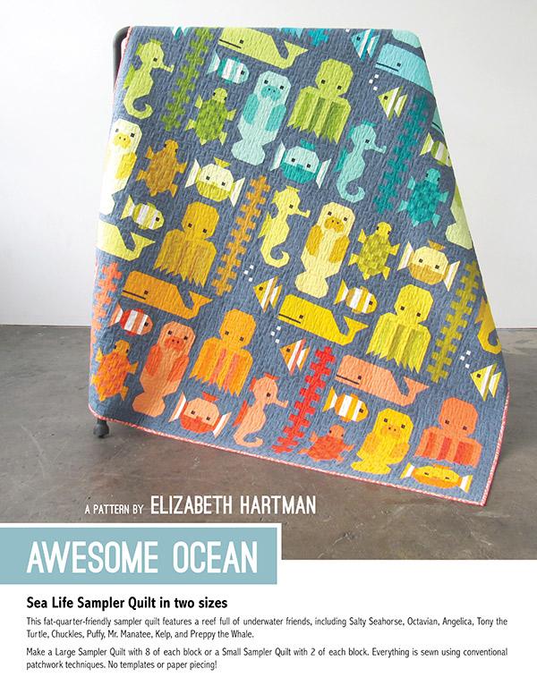 Awesome Ocean Quilt Pattern Two Sizes Elizabeth Hartman EH-036