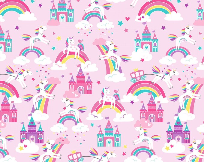 Unicorn Dreams Lilac Pearlized Unicorn Magic Kanvas Studio Benartex Cotton Fabric