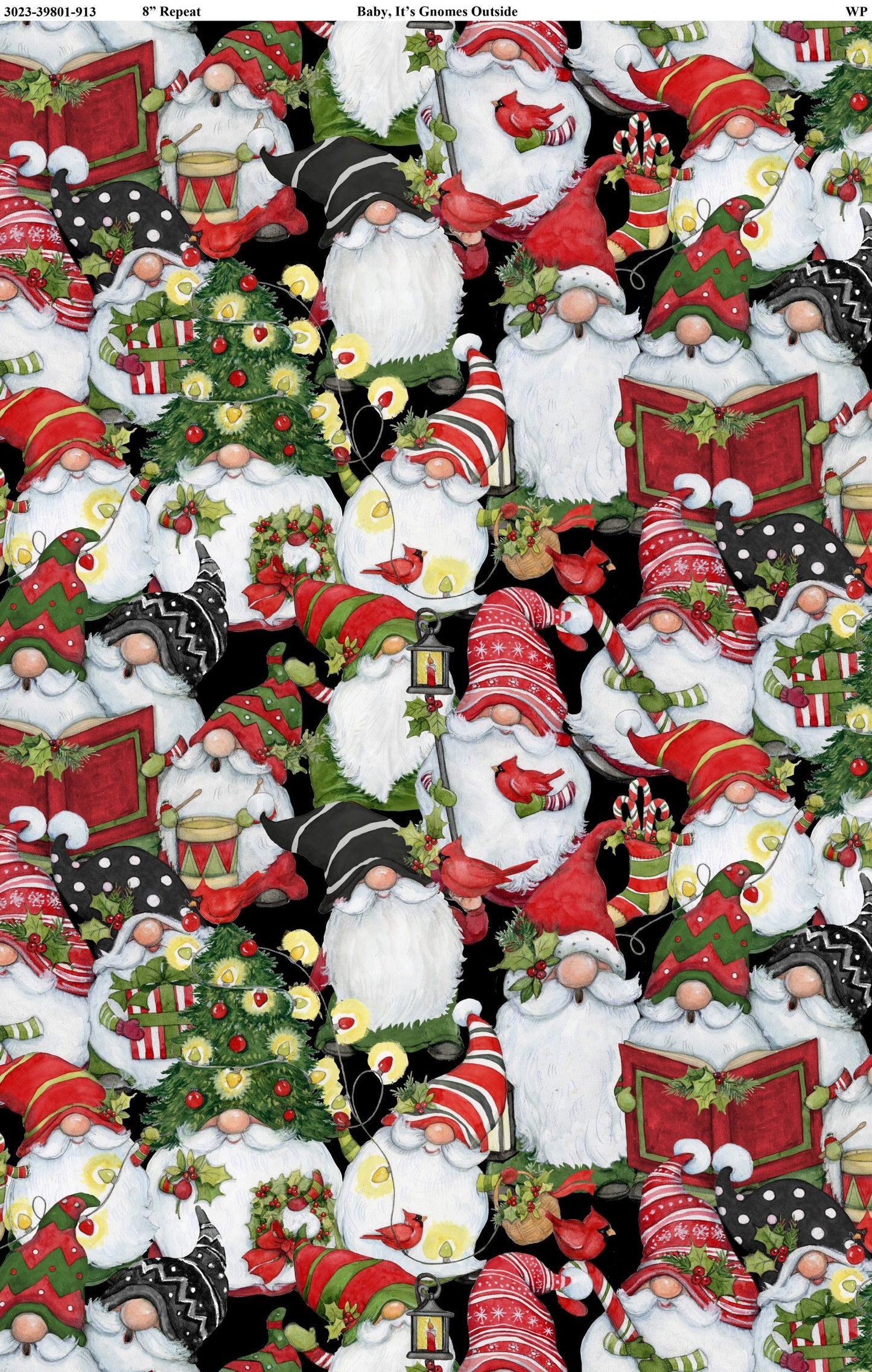 Baby It's Gnomes Outside Packed Gnomes Multi Susan Winget Wilmington Prints Cotton Fabric