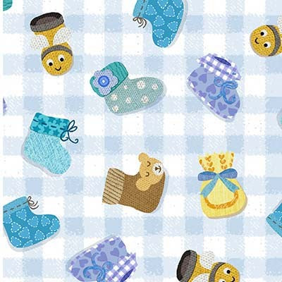 Baby Love Pitter Patter Blue Tracy Cottingham Michael Miller Cotton Fabric