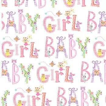 Ba Love Welcome Ba Girl Pink Tracy Cottingham Michael Miller Cotton Fabric