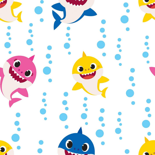 Baby Shark Family Bubble Blast Nickelodeon Multicolor Springs Creative  Cotton Fabric