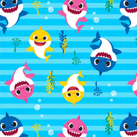 Baby Shark Playful Water Blue David Textiles Cotton Fabric