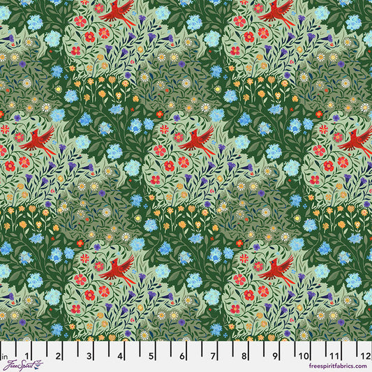 Backyard Wonder Through the Garden Green Adam Trest Free Spirit Cotton Fabric FS-PWAT003.GREEN