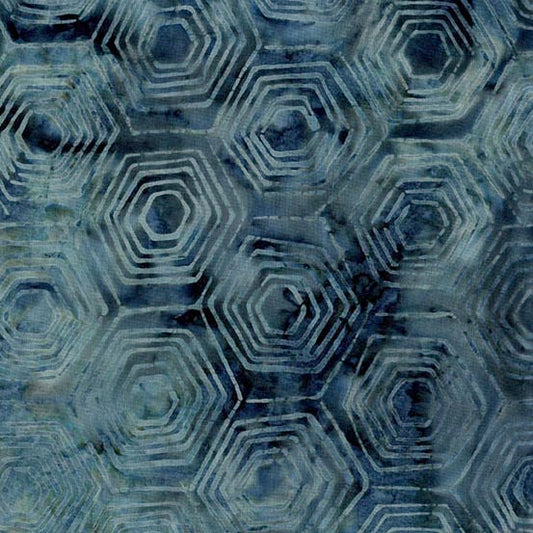 Baker's Dozens Batik Hexi Marbled Blue Edyta Sitar of Laundry Basket Quilts Andover Fabrics Cotton Fabric AF-AB‑8597-B1