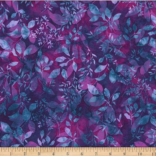 Bali Batik Fresh Meadow Hoffman Challenge Foliages Grape Juice Purple Hoffman Fabrics Cotton Fabric