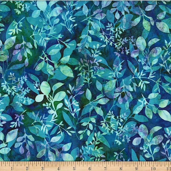 Bali Batik Fresh Meadow Hoffman Challenge Foliages Seamist Blue Hoffman Fabrics Cotton Fabric