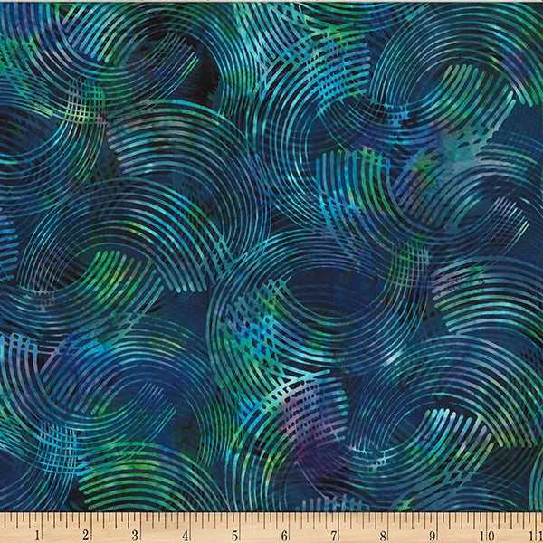 Bali Batik Fresh Meadow Hoffman Challenge Organic Line Hummingbird Blue Hoffman Fabrics Cotton Fabric