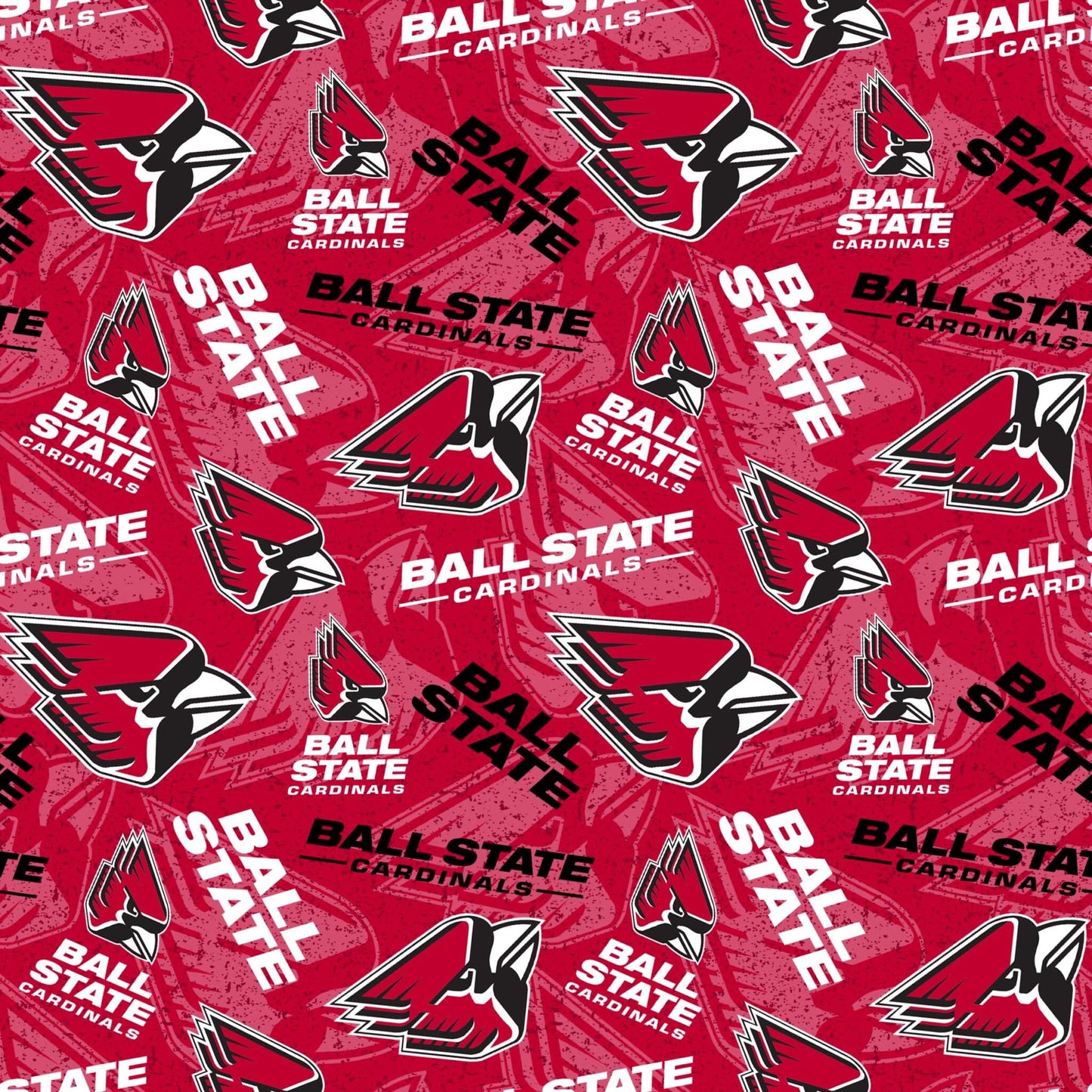 Ball State Cardinals NCAA College Tone on Tone Sykel Cotton Fabric