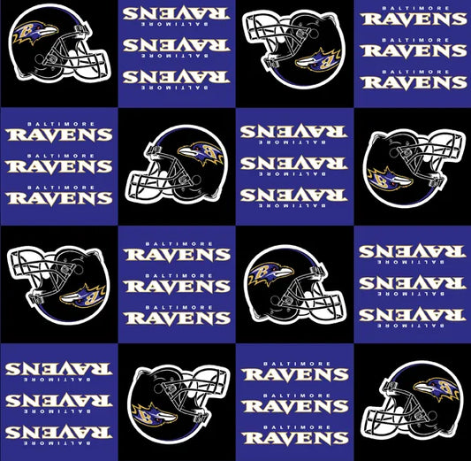 Baltimore Ravens NFL Football Block Fabric Traditions Polyester Fleece Fabric NFL-6386-D