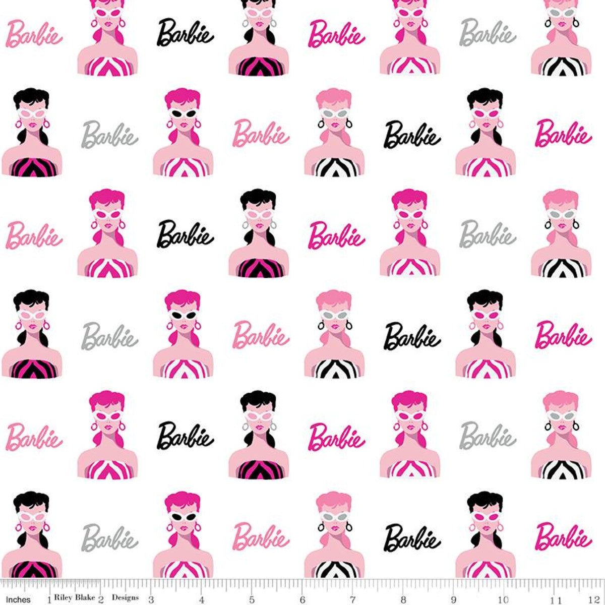 Barbie Main White Riley Blake Designs Cotton Fabric