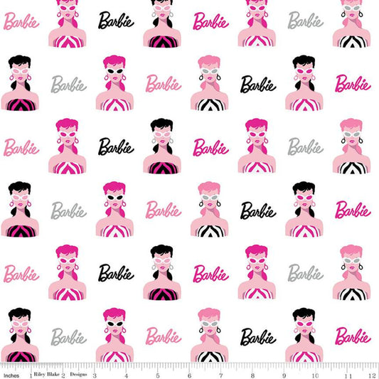 Barbie Main White Riley Blake Designs Cotton Fabric