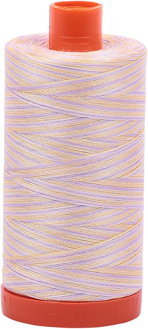 Bari Pink Yellow Orange Variegated Mako Thread 50wt 1300m 1422yds 6ct Aurifil AF-A1150-4651