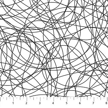 Basically Black and White Radial Black on White Patrick Lose Northcott Cotton Fabric NC-PL-10721-11
