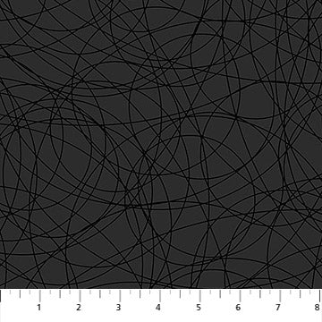 Basically Black and White Radial Black on Black Patrick Lose Northcott Cotton Fabric NC-PL-10721-99