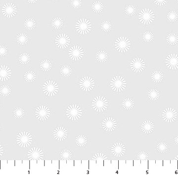 Basically Black and White Starbursts White on White Patrick Lose Northcott Cotton Fabric NC-PL-10722-10