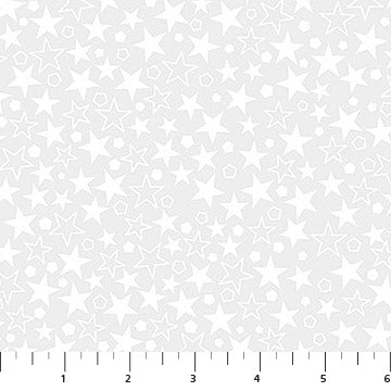 Basically Black and White Twinkle White on White Patrick Lose Northcott Cotton Fabric NC-PL-10726-10