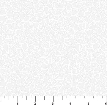 Basically Black and White Voronoi White on White Patrick Lose Northcott Cotton Fabric NC-PL-10725-10