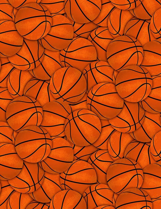 Basketballs Packed Orange Timeless Treasures Cotton Fabric