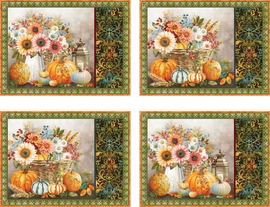 Baskets of Autumn Blessings Autumn Blooms Placemats FREE Project Fabric Requirements Art Loft Studio E