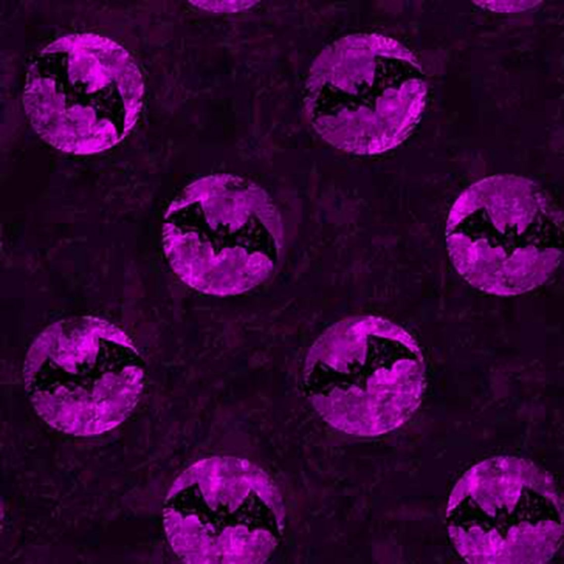 Bat Dots purple on black Halloween Springs Creative Cotton Fabric