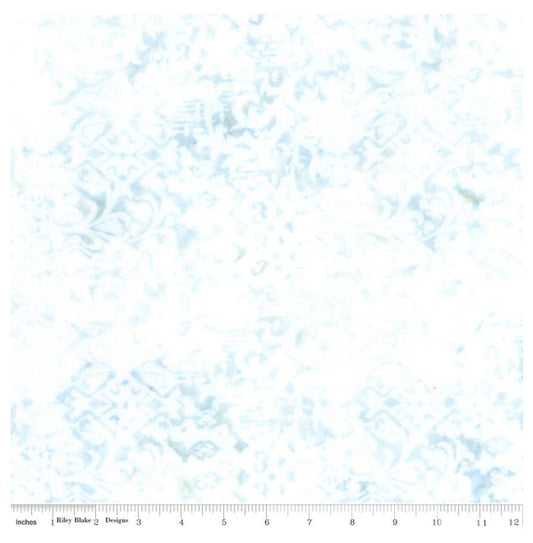 Batiks Porcelains Confetti Cake Barely There White Blue Green Riley Blake Cotton BATIK Fabric RB-BT23453-270