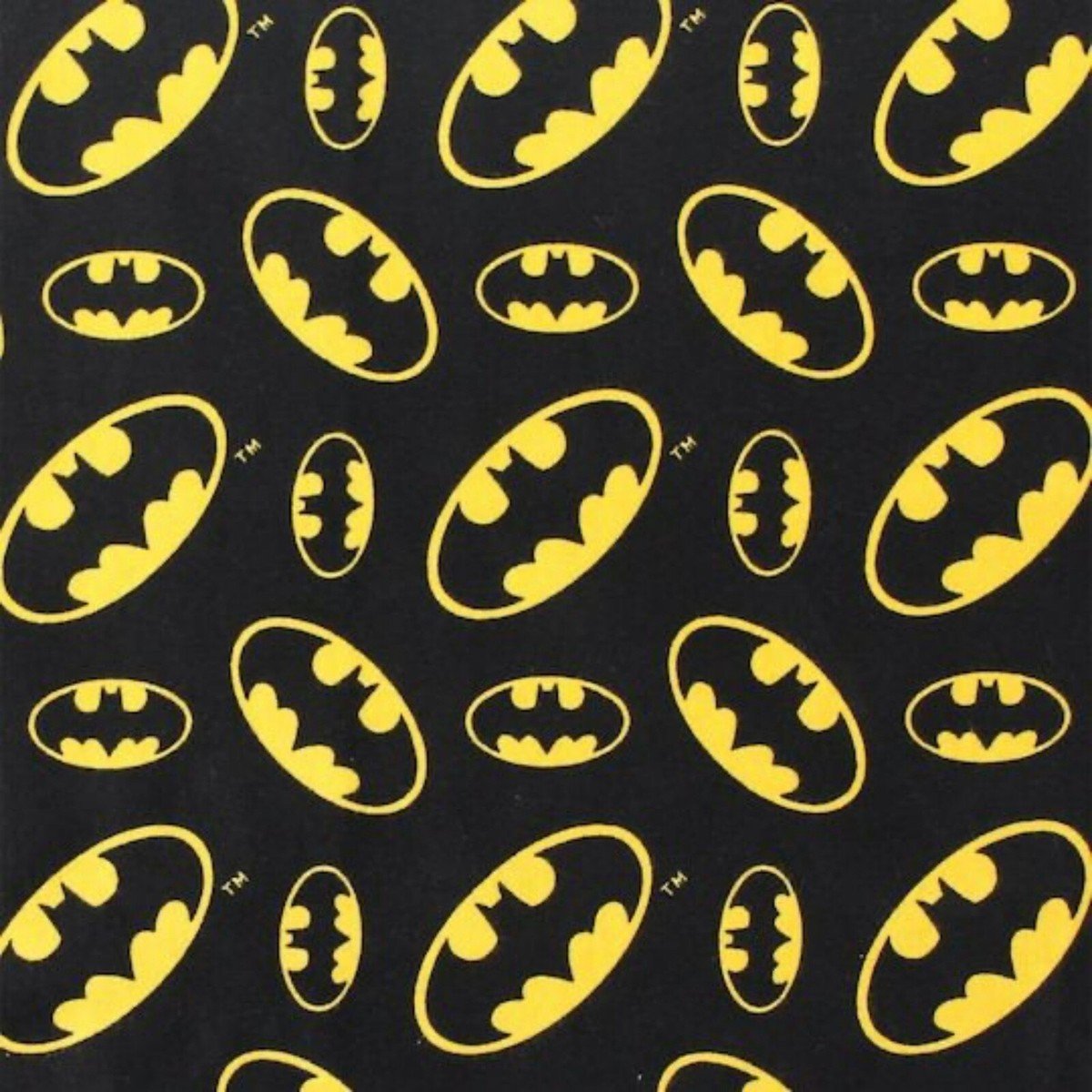 Batman Logo Toss Black Camelot Fabrics Cotton Fabric CF-23200022WM-01 | US Fabric Shop